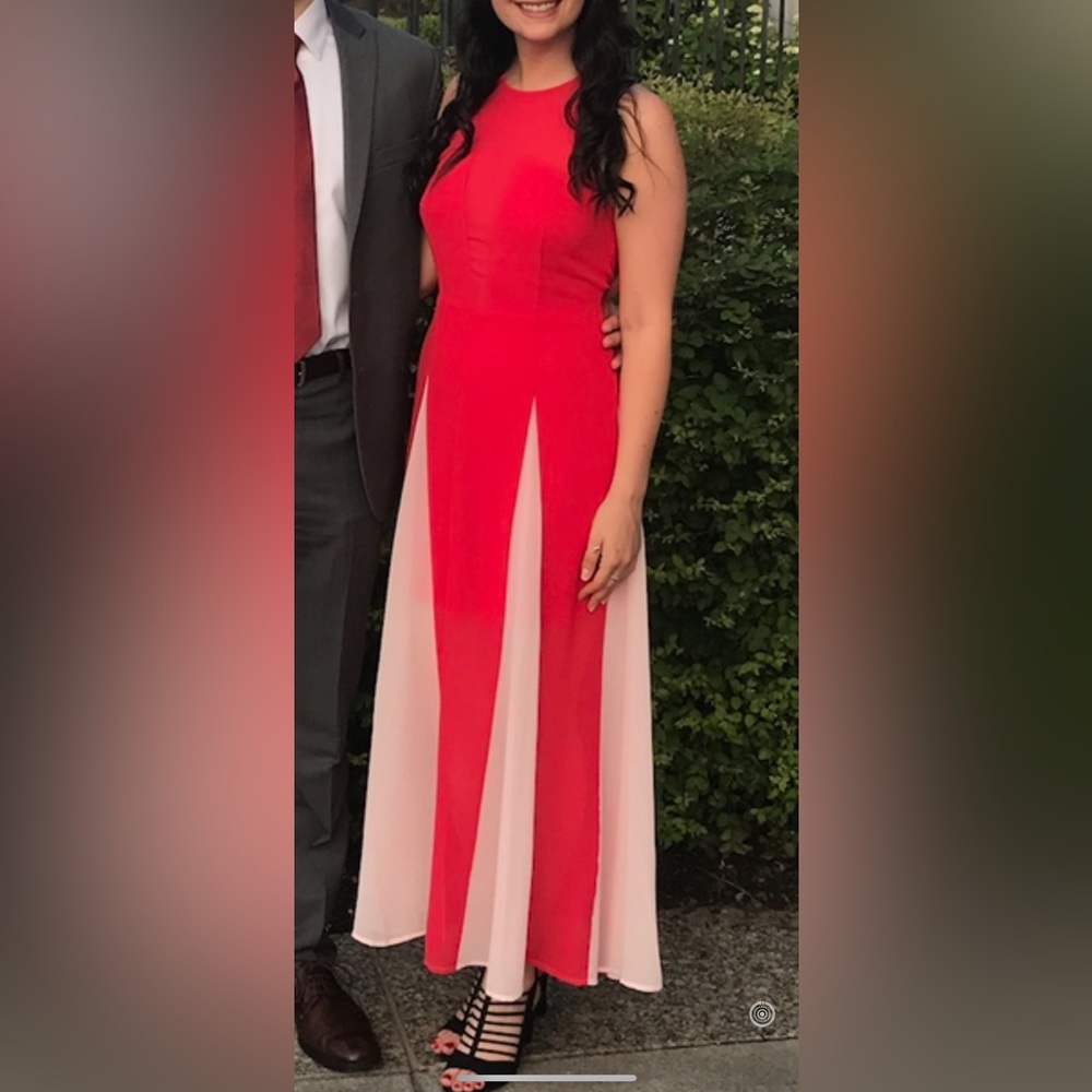Express Red and White Maxi Gown